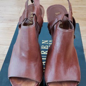 Ralph Lauren tan brown block heels, EU size 36.5